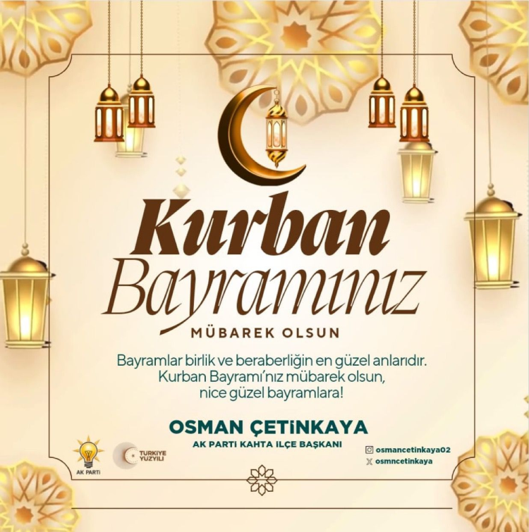 Başkan Çetinkaya'nın Kurban Bayramı Mesajı