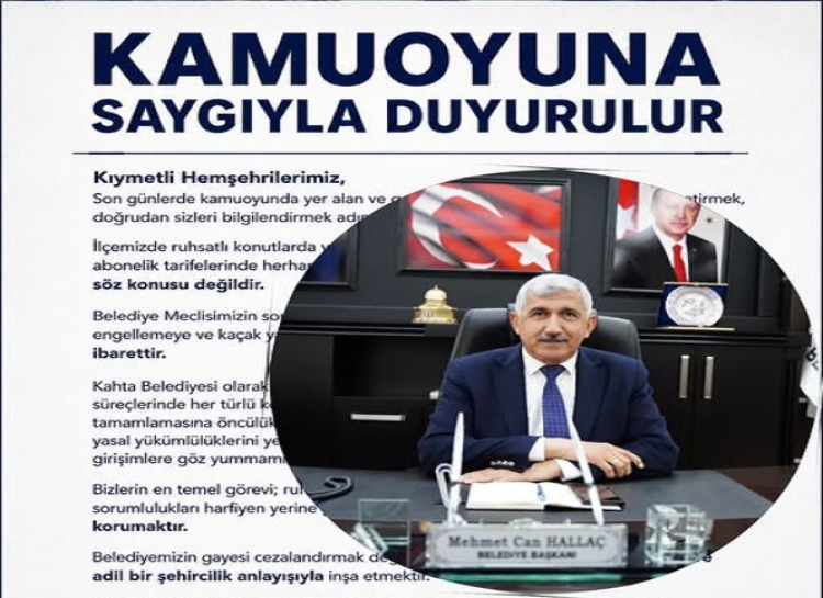 Kahta Belediyesinden Açıklama